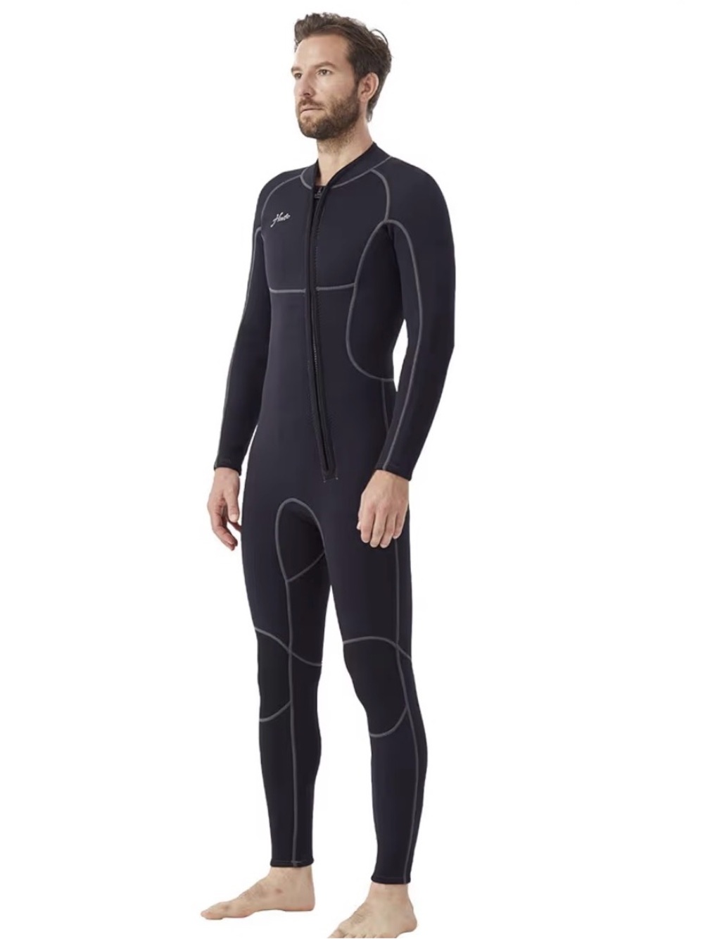 NEW! Men's 3/2mm Neoprene Full Wetsuit - Black. Size Medium. Never worn